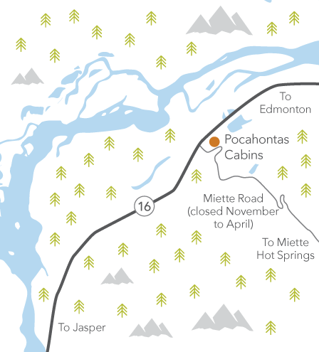 Pocahontas Cabins Maps Directions To The Cabins In Jasper Ab