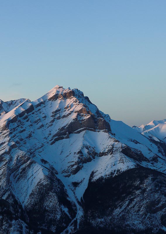 A tall mountain covered in snow.